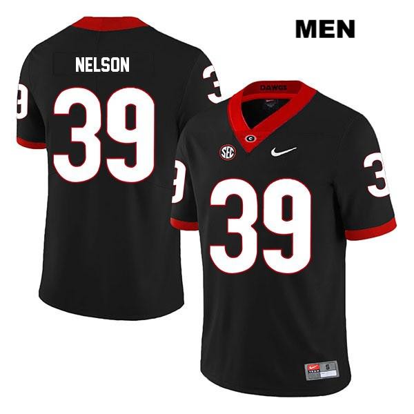 Georgia Bulldogs Men's Hugh Nelson #39 NCAA Legend Authentic Black Nike Stitched College Football Jersey LFJ5256QL